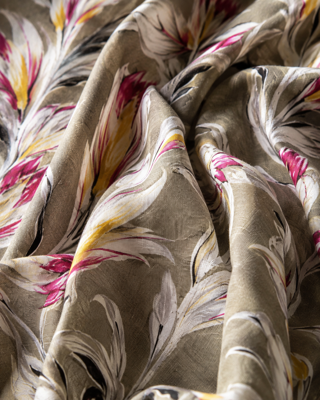 Premium Sage Green Botanical Cambric Cotton Fabric