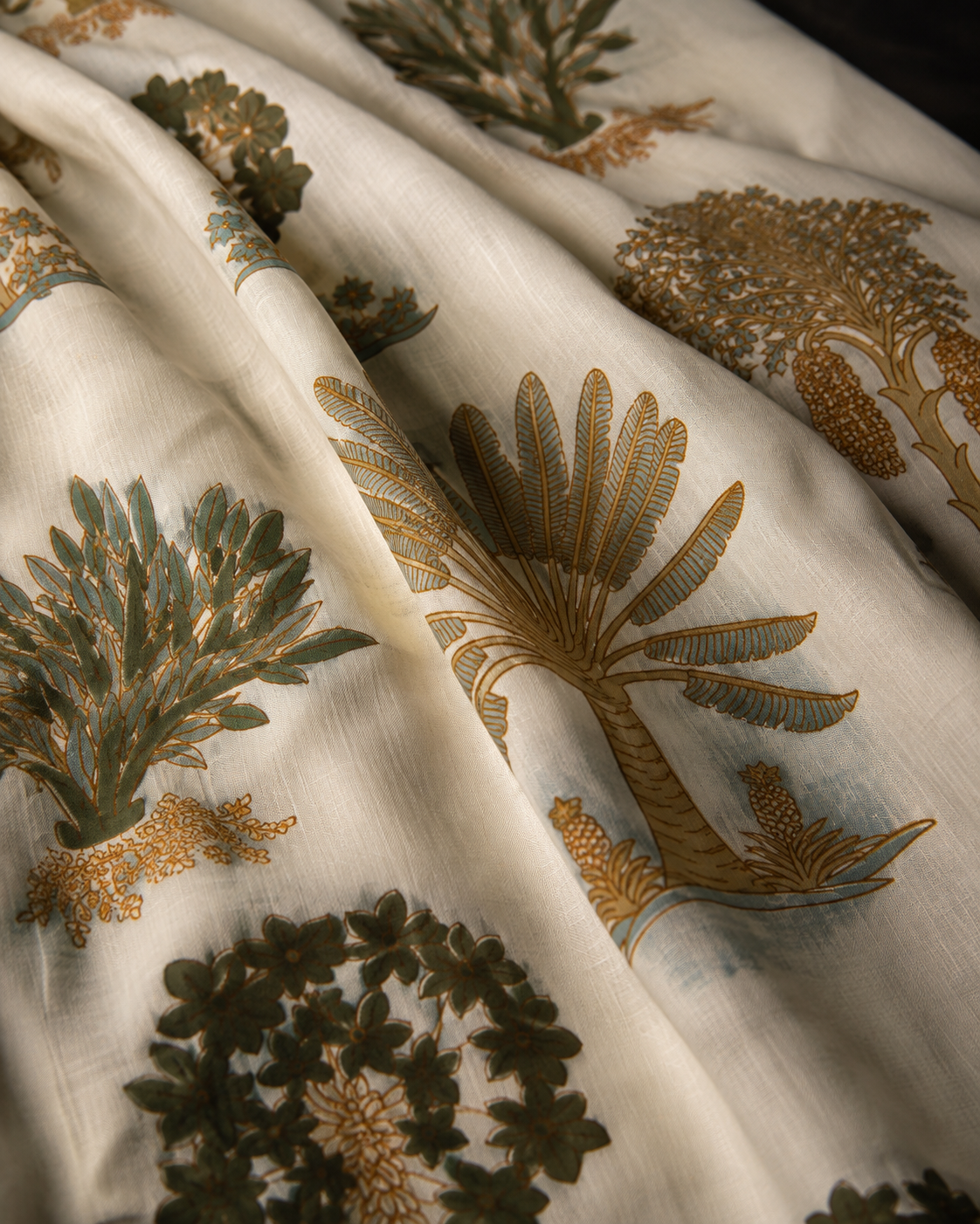 Nature Inspired Tree Printed Pure Cotton Fabric