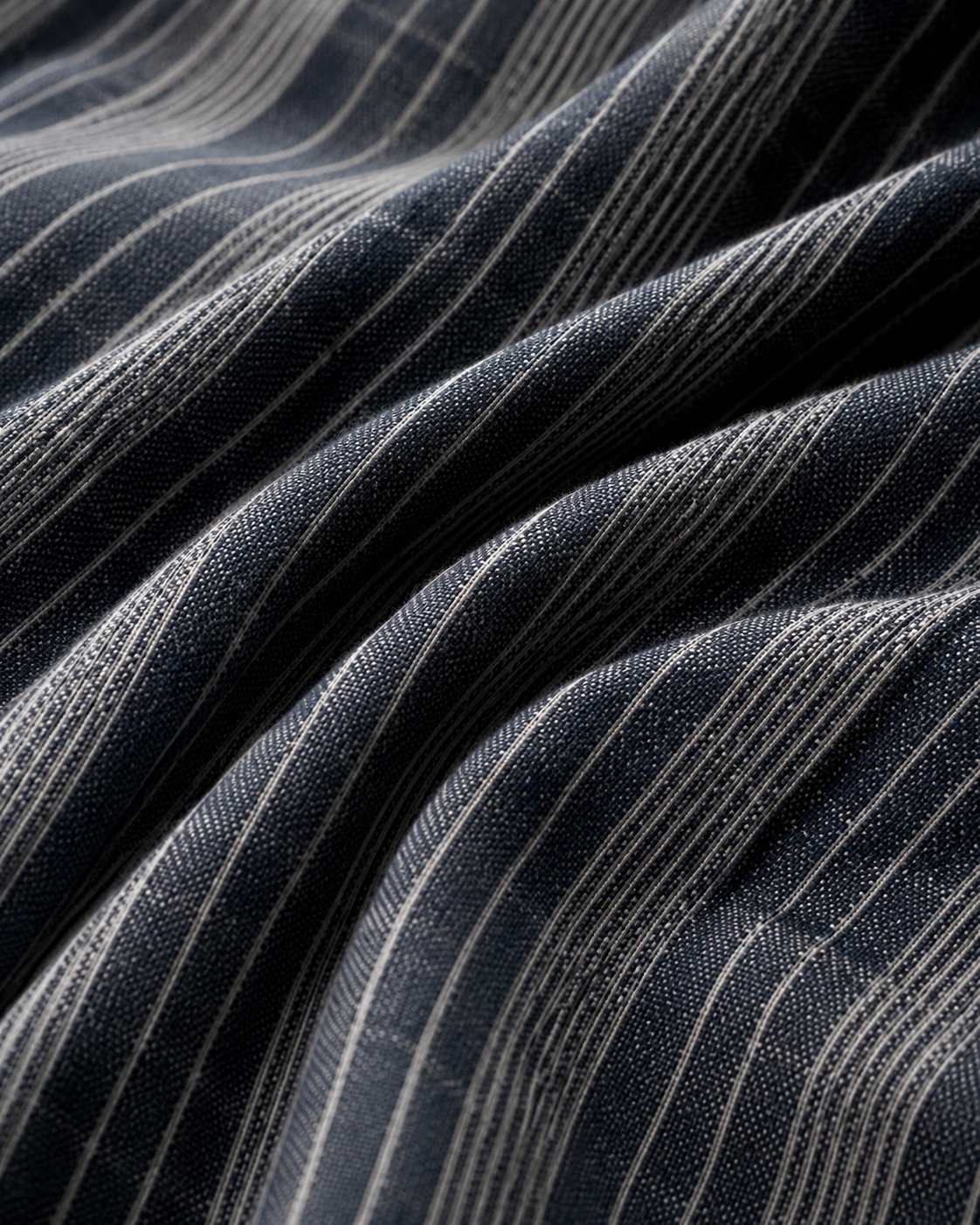 Premium South Cotton Striped Fabric – Grey & White