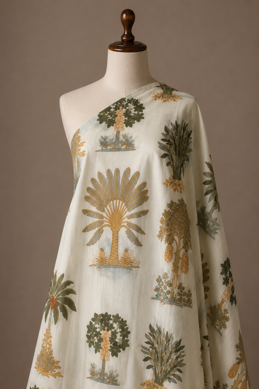 Nature Inspired Tree Printed Pure Cotton Fabric