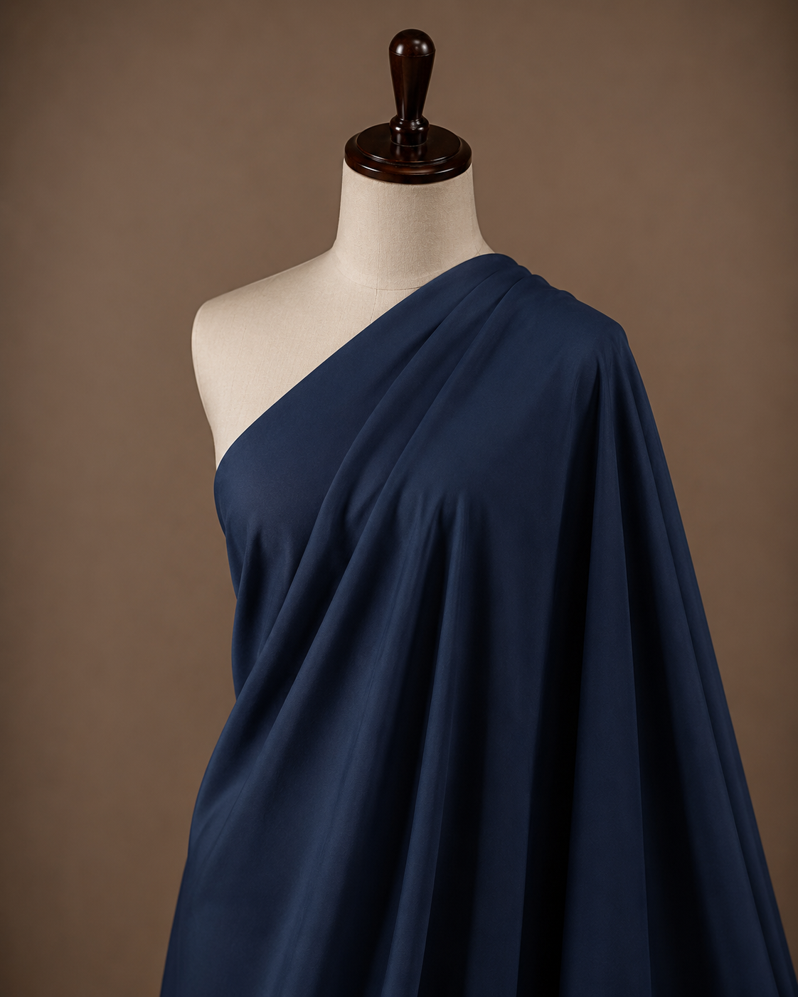Navy Blue Premium Plain Dyed Rayon Fabric