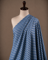 Premium Blue & White Striped Handloom Cotton Fabric