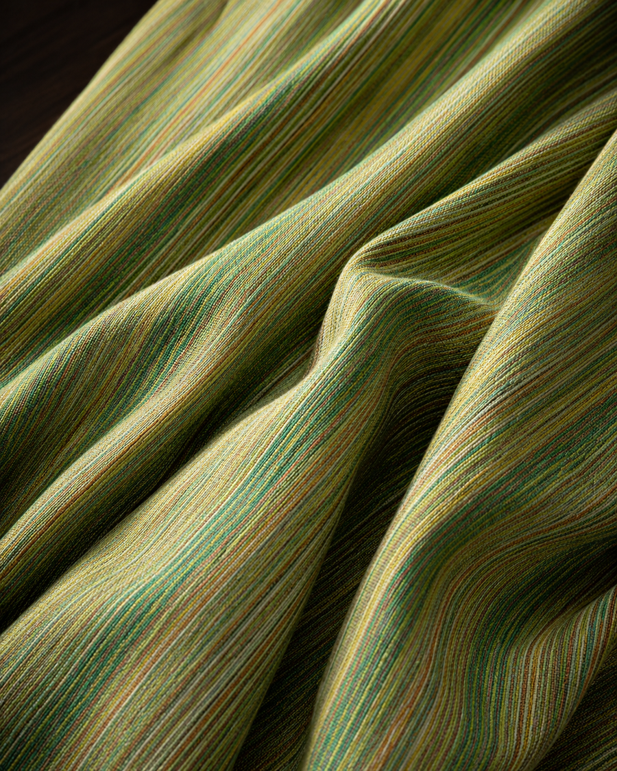 Premium Green & Yellow Handloom Cotton Fabric