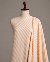 Premium Ivory & Peach Handloom Cotton Fabric