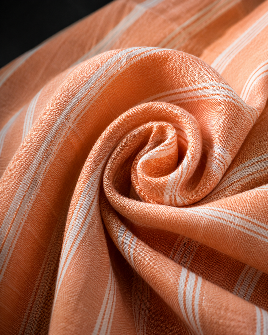 Premium Peach Handloom Cotton Fabric
