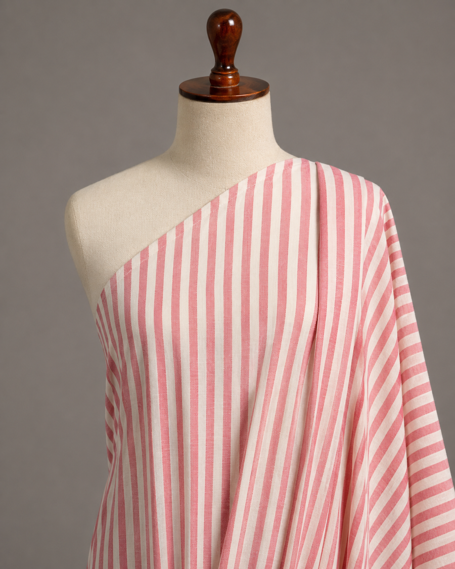 Premium Blush Pink Handloom Cotton Fabric
