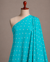 Premium Aqua Turquoise Rayon Printed Fabric