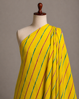 Premium Laheriya Yellow Rayon Printed Fabric