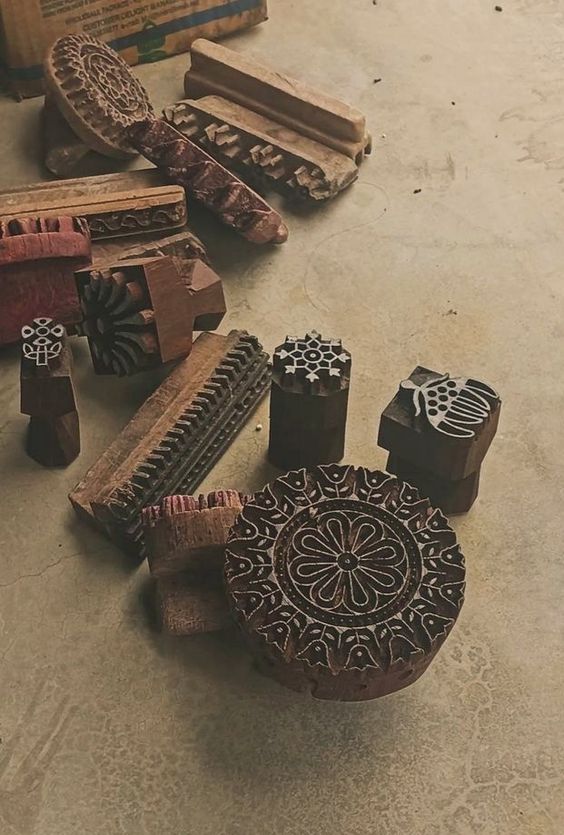 Wooden block printing design