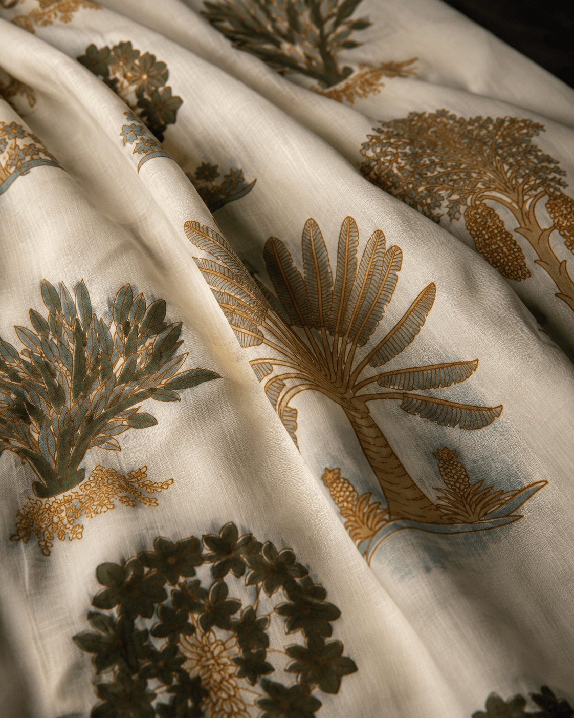 Nature Inspired Tree Printed Pure Cotton Fabric - The Loom Fabrics