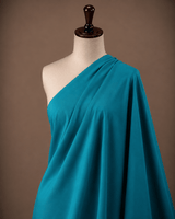 Peacock Blue Premium Plain Dyed Rayon Fabric - The Loom Fabrics