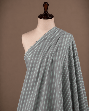 Premium Grey Striped Handloom South Cotton Fabric