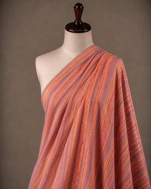 Premium Multicolor Orange Handloom South Cotton Fabric
