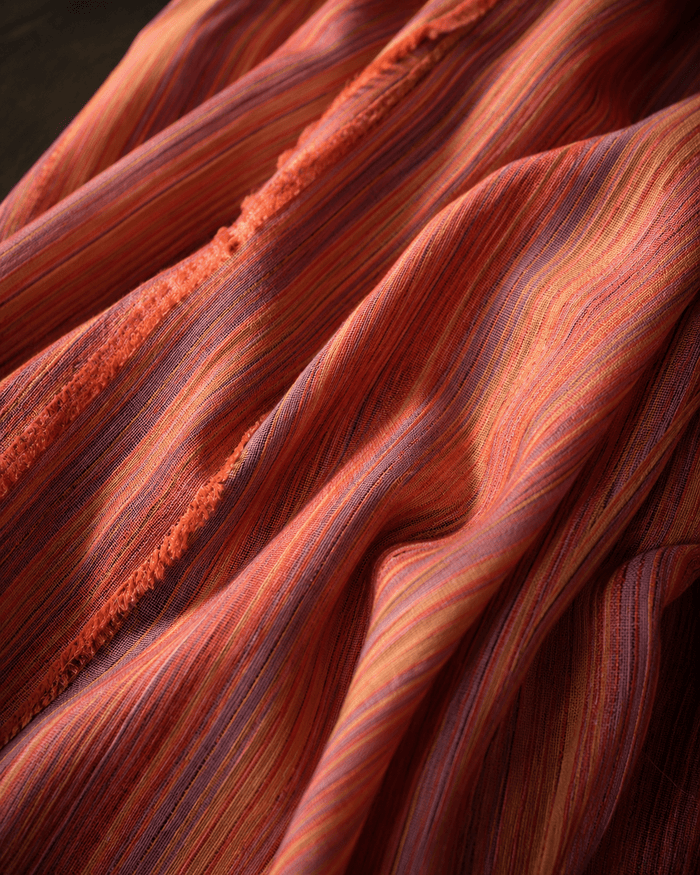 Premium Multicolor Orange Handloom South Cotton Fabric