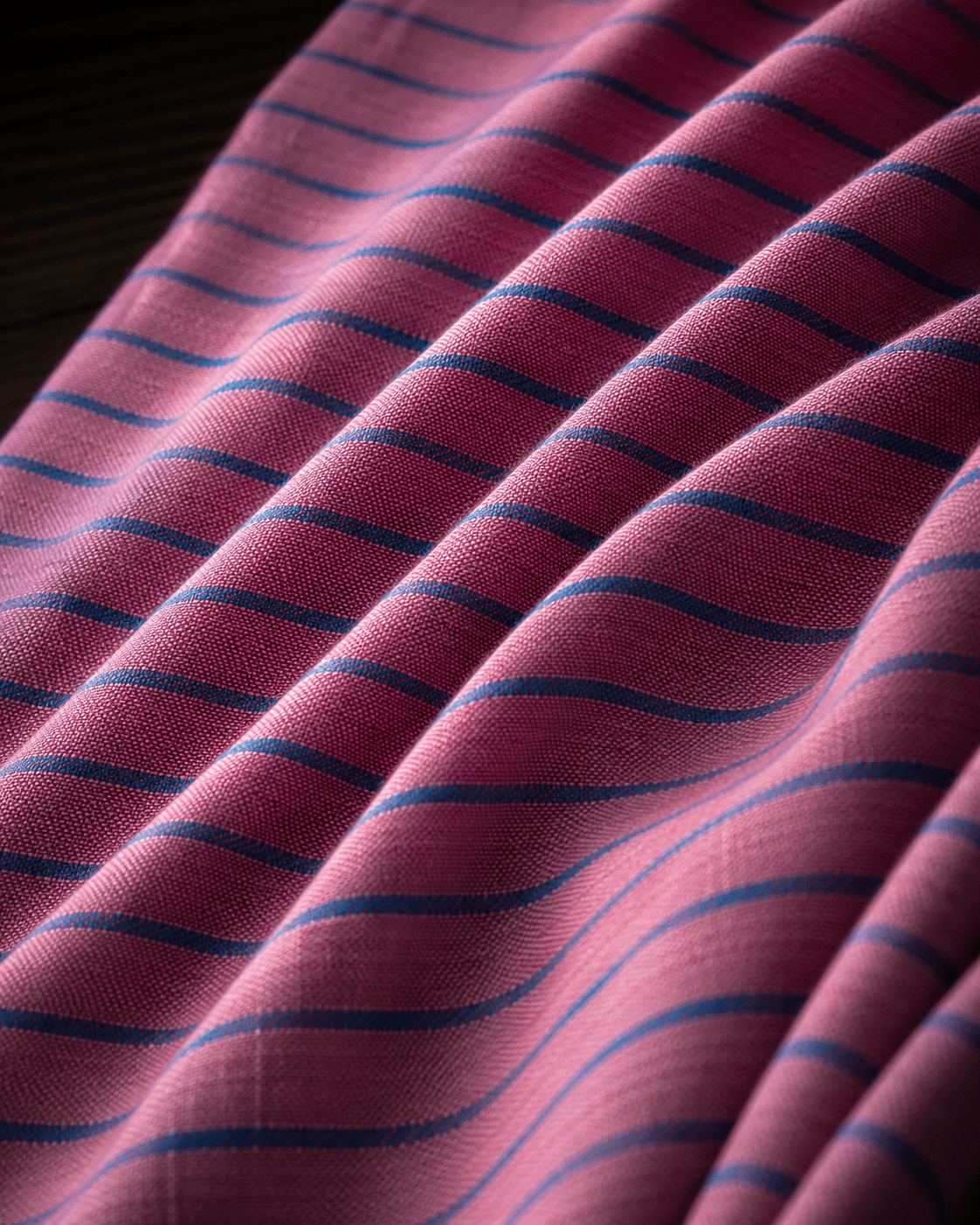 Premium Pink Striped Handloom South Cotton Fabric - The Loom Fabrics
