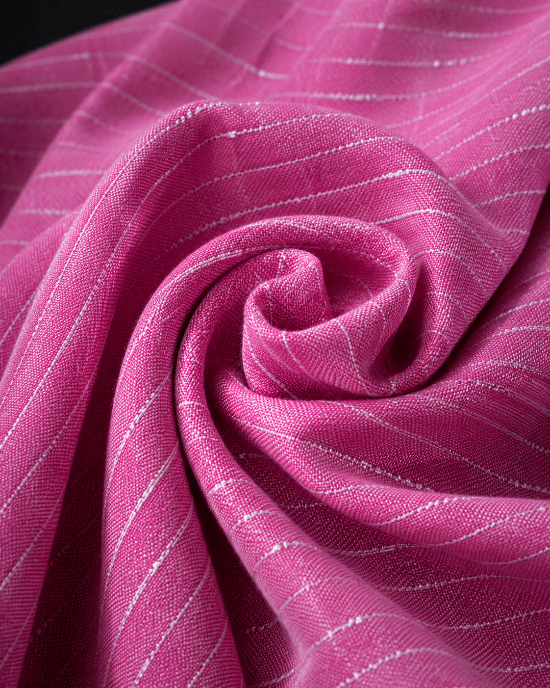 Premium Pink With Silver Lurex Stripes Handloom Cotton Fabric - The Loom Fabrics