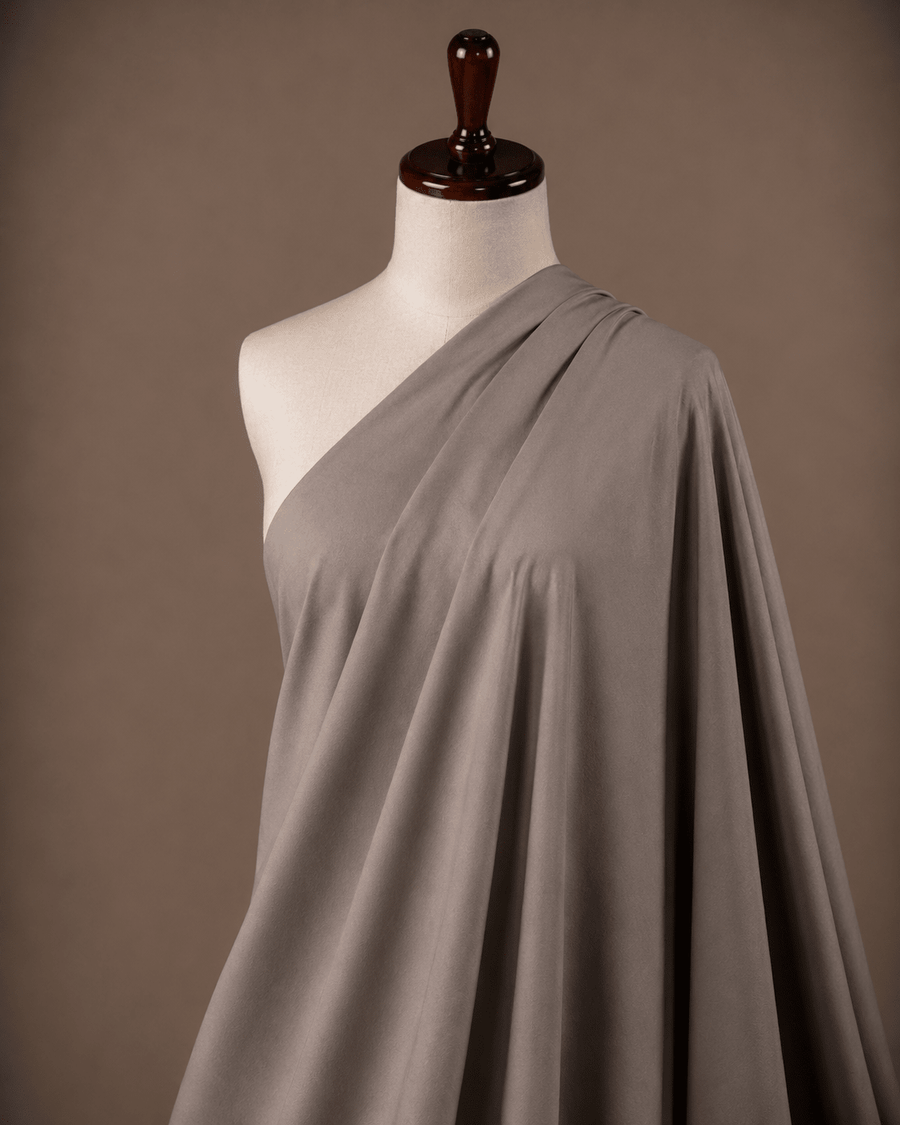 Taupe Grey Premium Plain Dyed Rayon Fabric - The Loom Fabrics